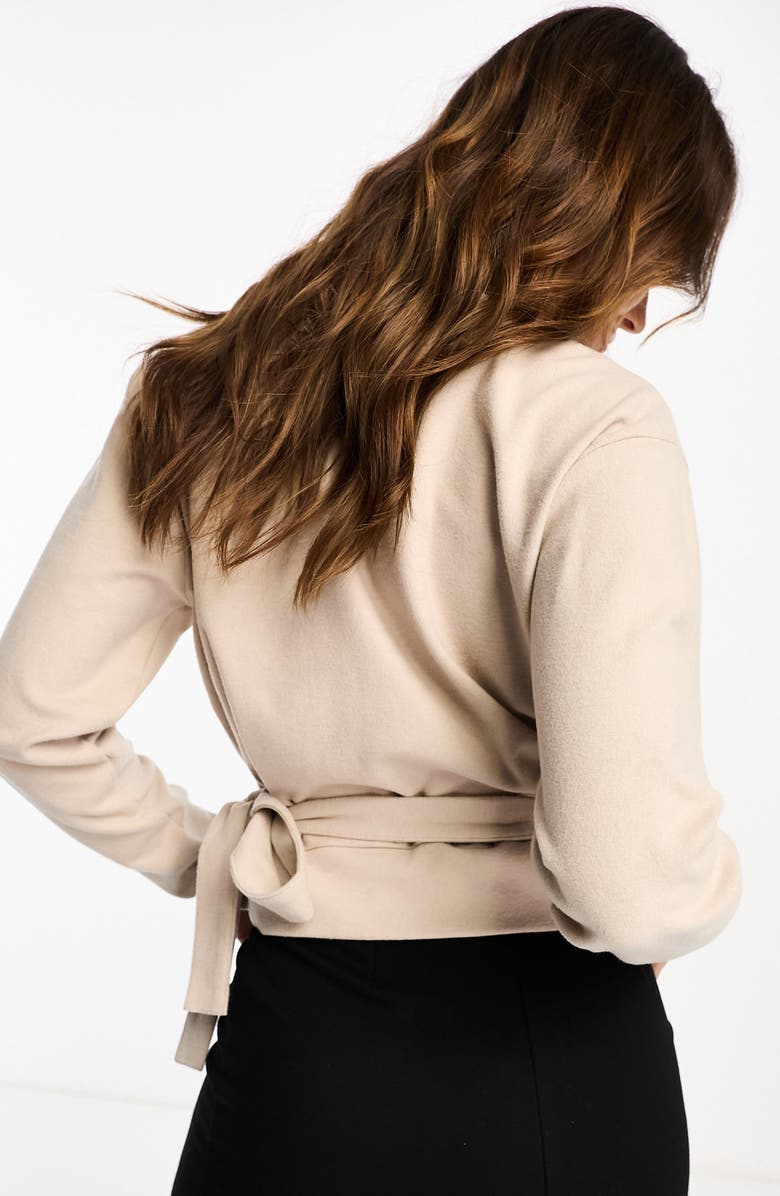 ASOS DESIGN Supersoft Wrap Top, Alternate, color,