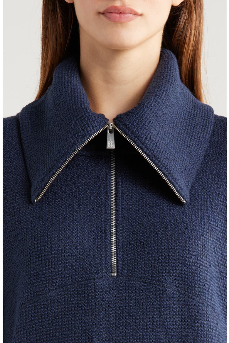 Restful Bouclé Half Zip Pullover, Alternate, color, NAVY BLUE