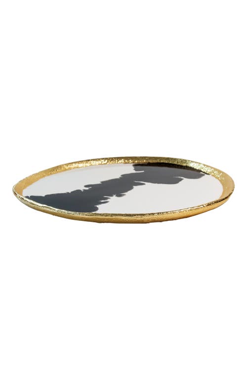 Lunares Bianco Nero Platter In White