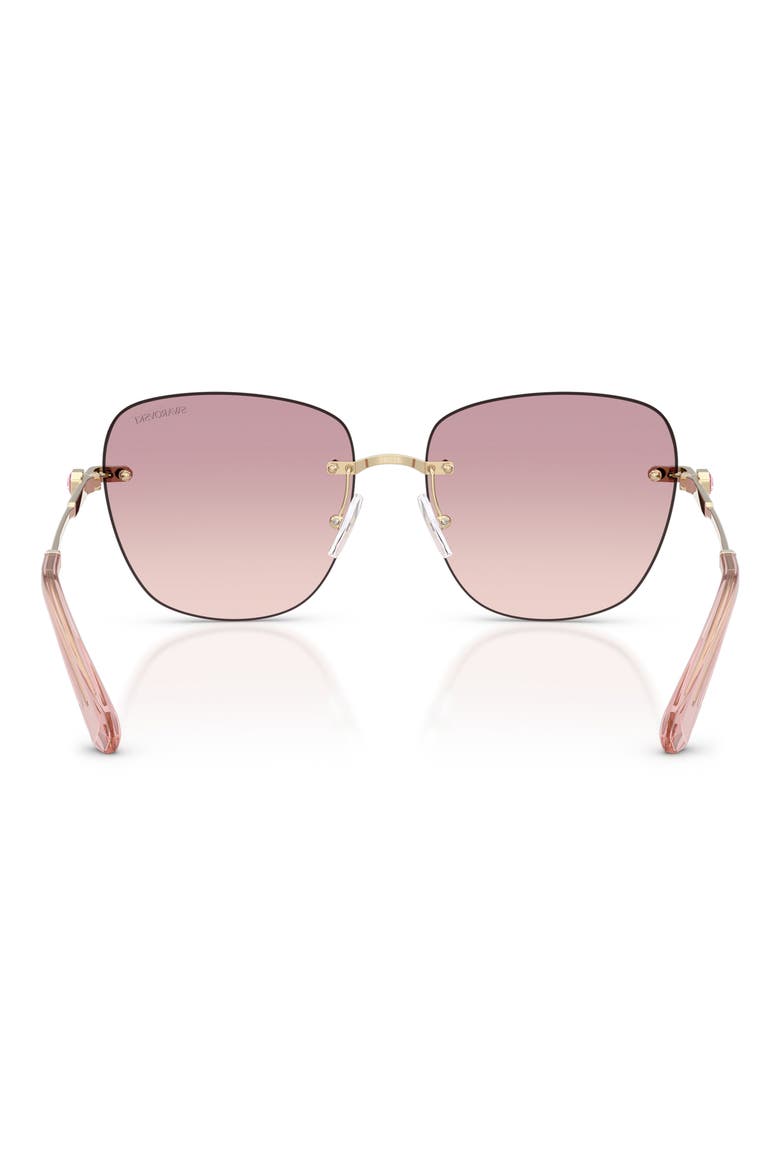 58mm Gradient Square Sunglasses, Alternate, color, PALE GOLD / BROWN DARK VIOLET
