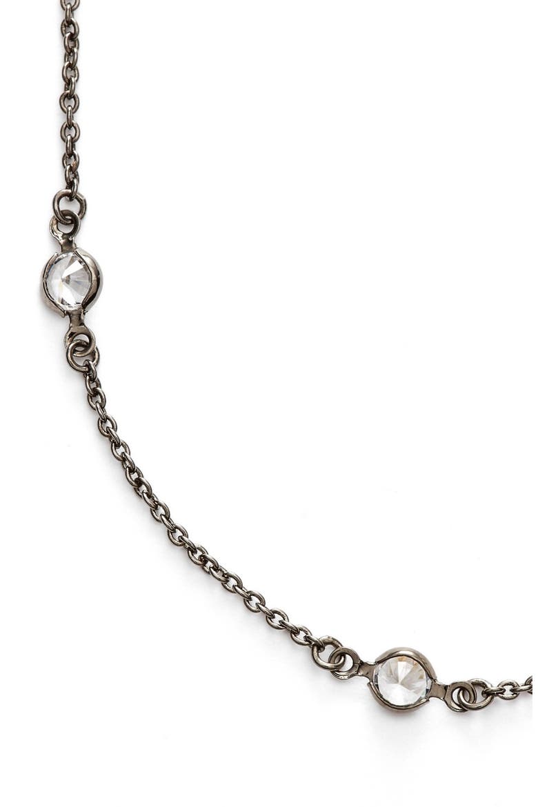 Extra Long Bezel Station Necklace (Nordstrom Exclusive), Alternate, color, HEMATITE/ CLEAR