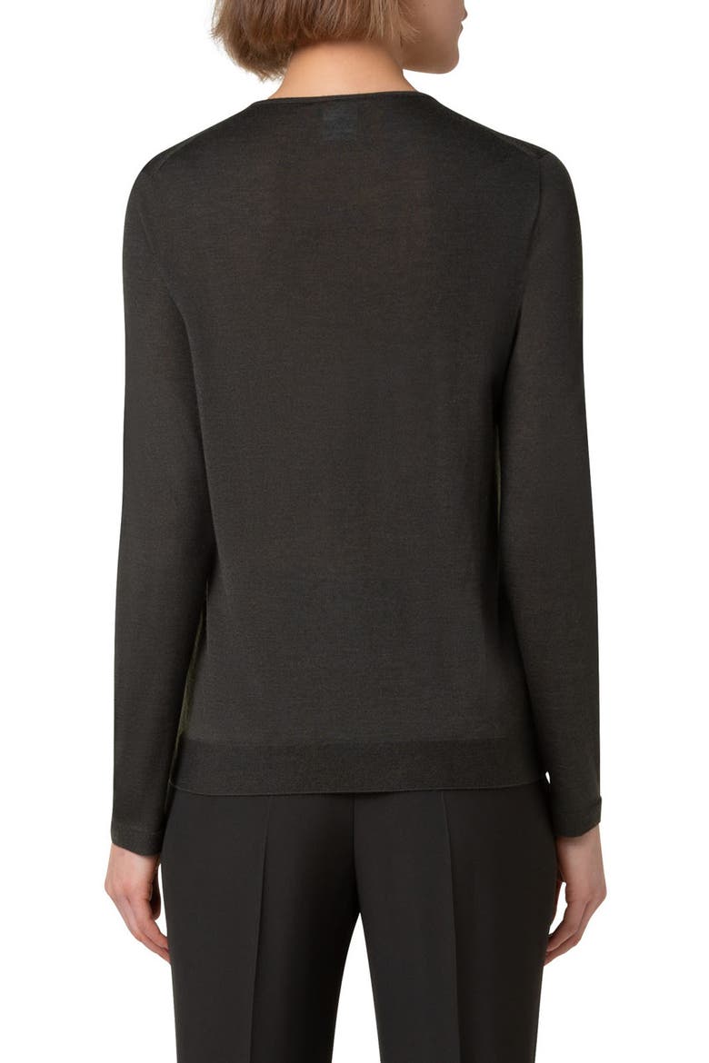 Cashmere & Silk Crewneck Sweater, Alternate, color, KALE GREEN