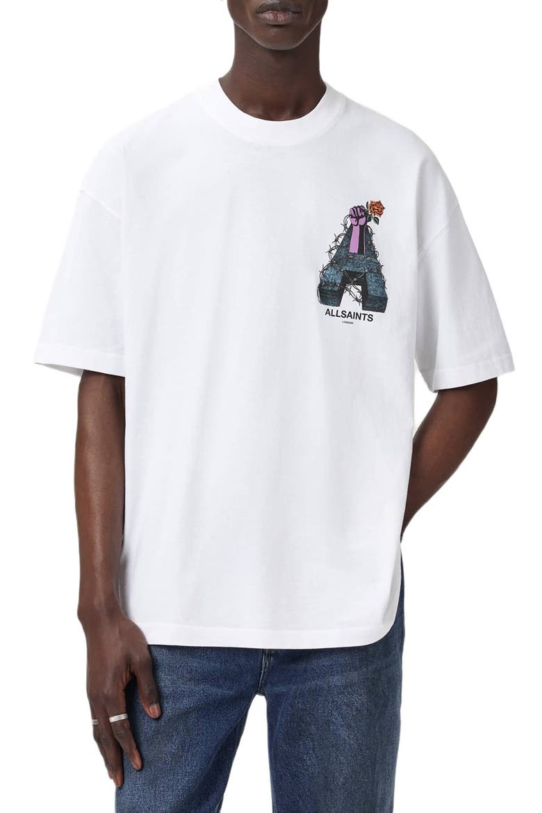 Defiance Cotton Graphic T-Shirt, Main, color, OPTIC WHITE