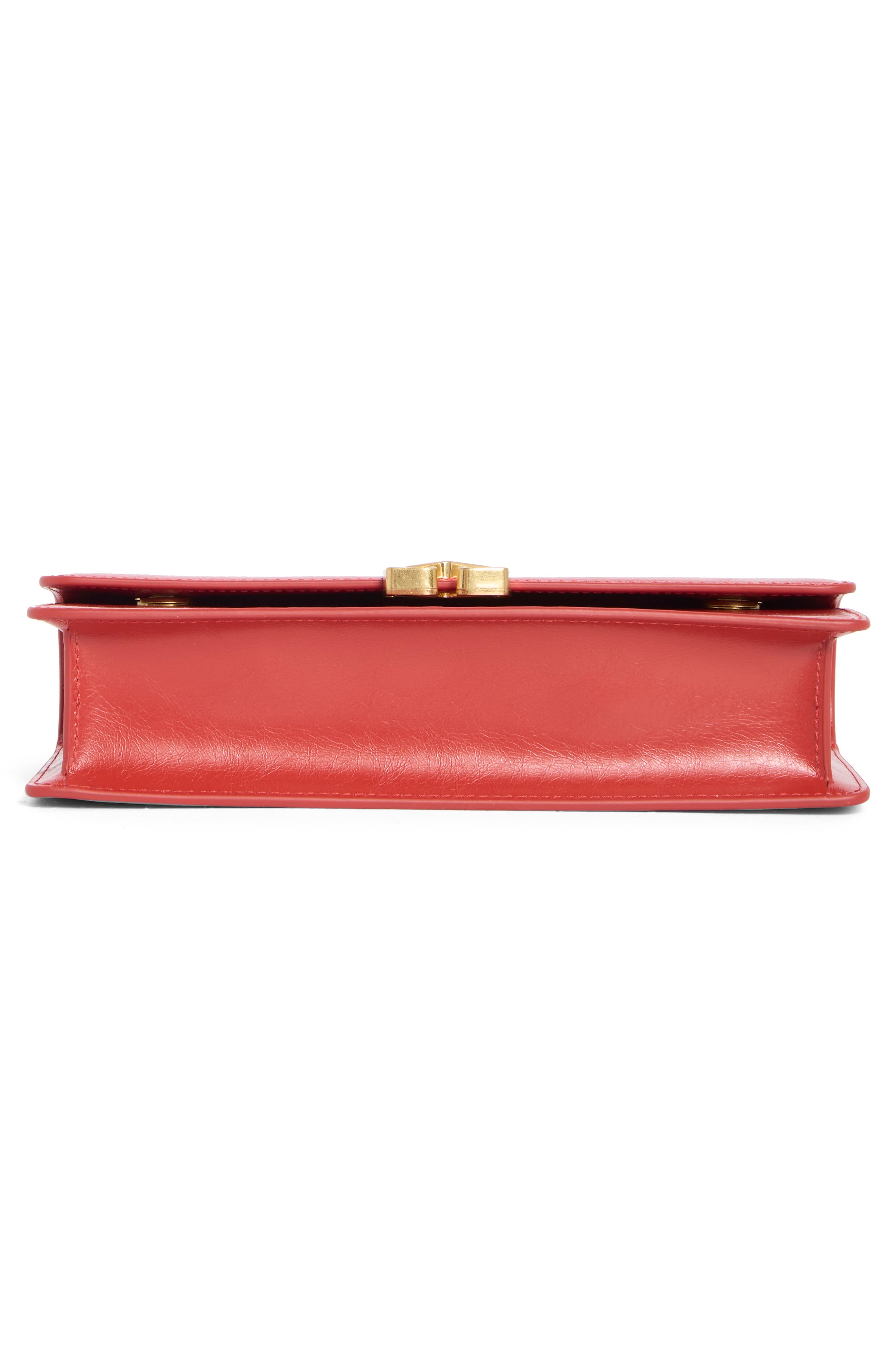 Jitney East/West Leather Shoulder Bag, Alternate, color, RED