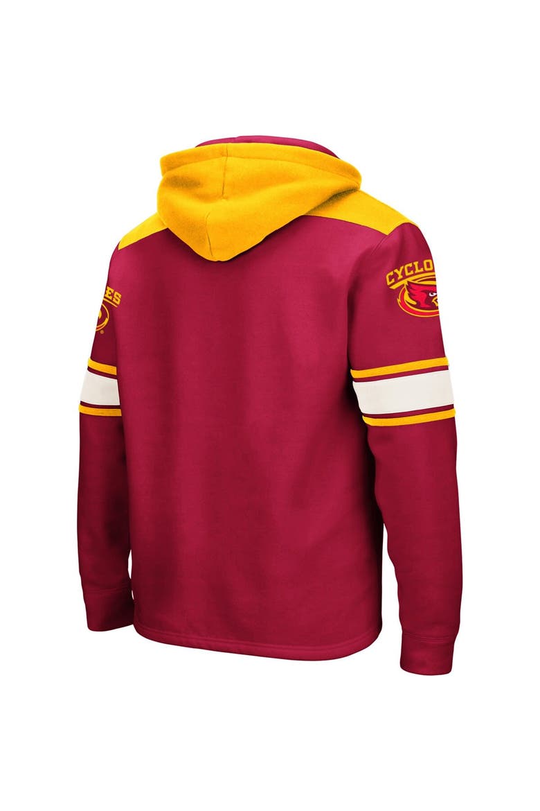 Men's Colosseum Cardinal Iowa State Cyclones 2.0 Lace-Up Pullover Hoodie, Alternate, color, Cardinal