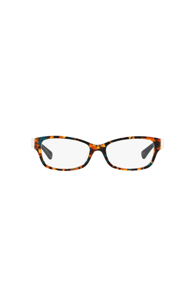 COACH 52mm Rectangle optical glasses, Alternate, color, Tortoise