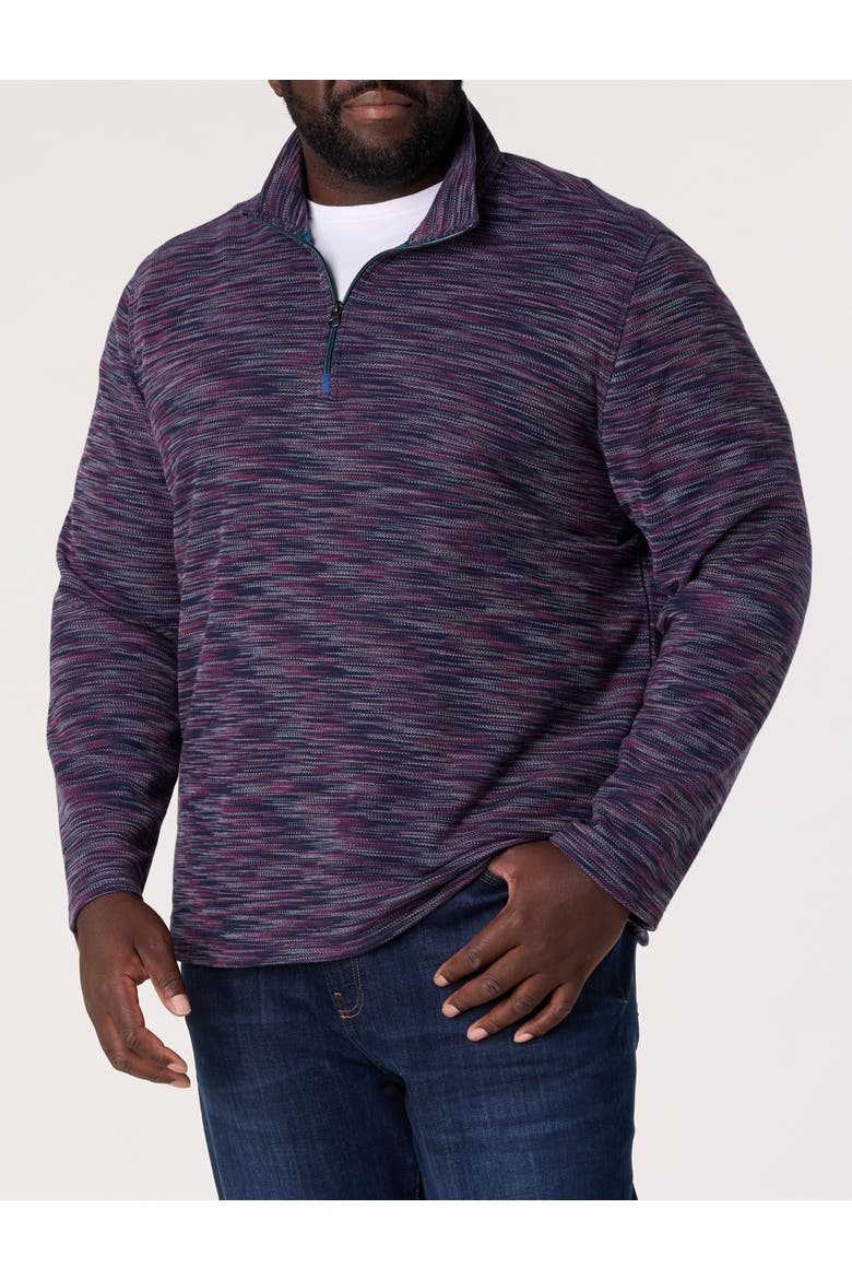 Big & Tall 1/4-Zip Pullover V2, Main, color, NAVY SPACEDYE