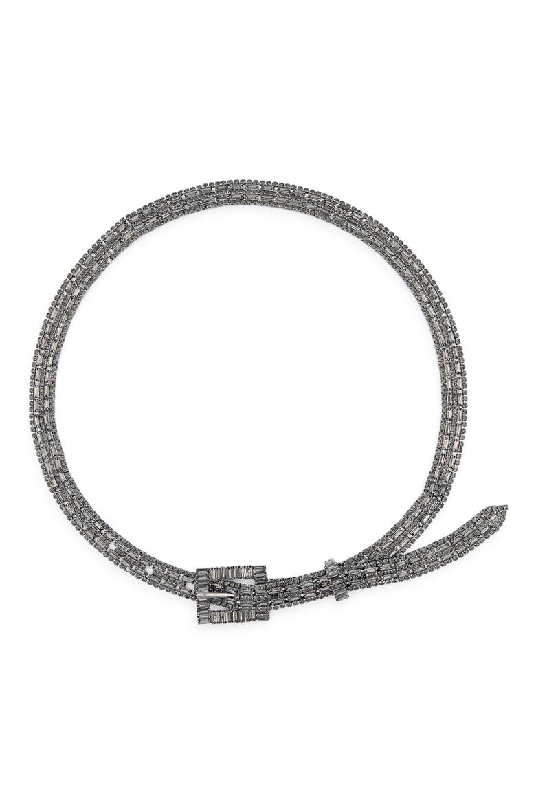Crystal Mesh Chain Belt, Main, color, SMOKE