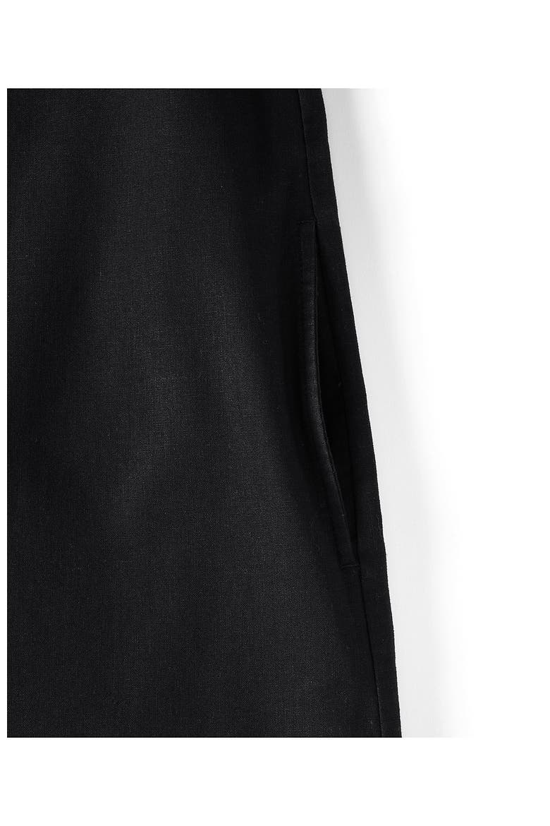 Linen Shift Above the Knee Dress, Alternate, color, Black
