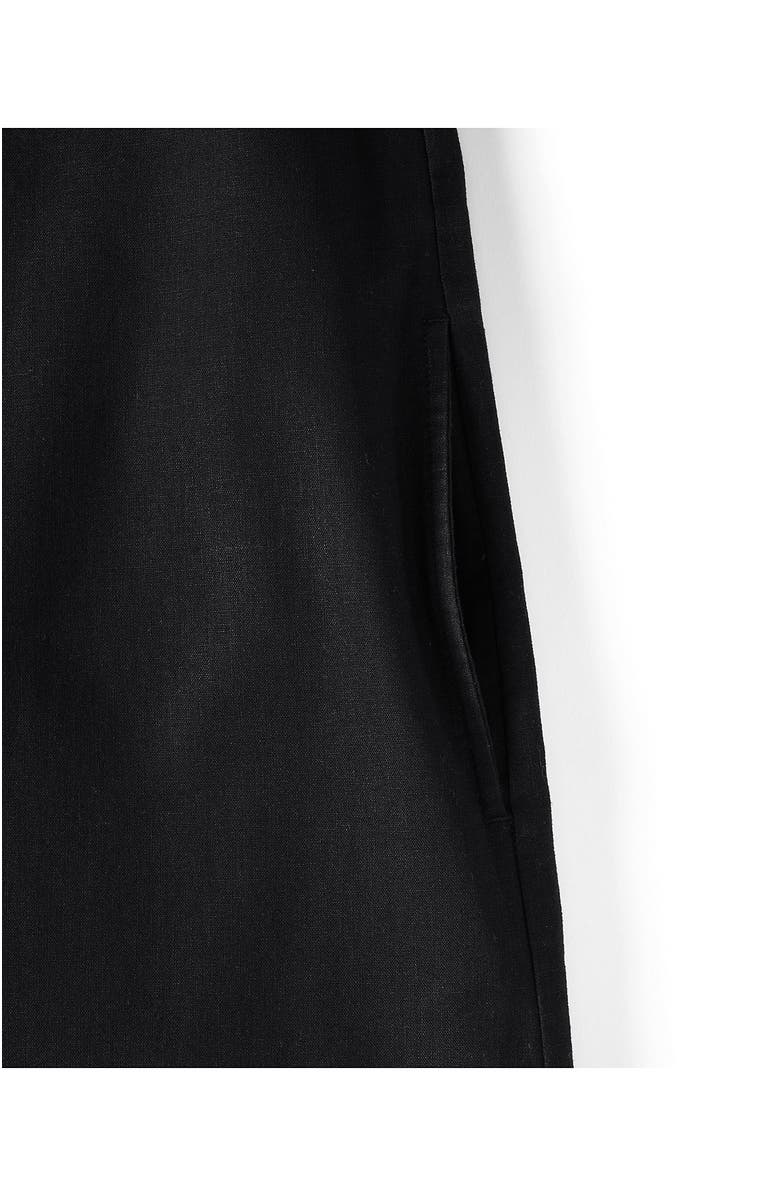 Lands' End Plus Size Linen Shift Above the Knee Dress, Alternate, color, Black