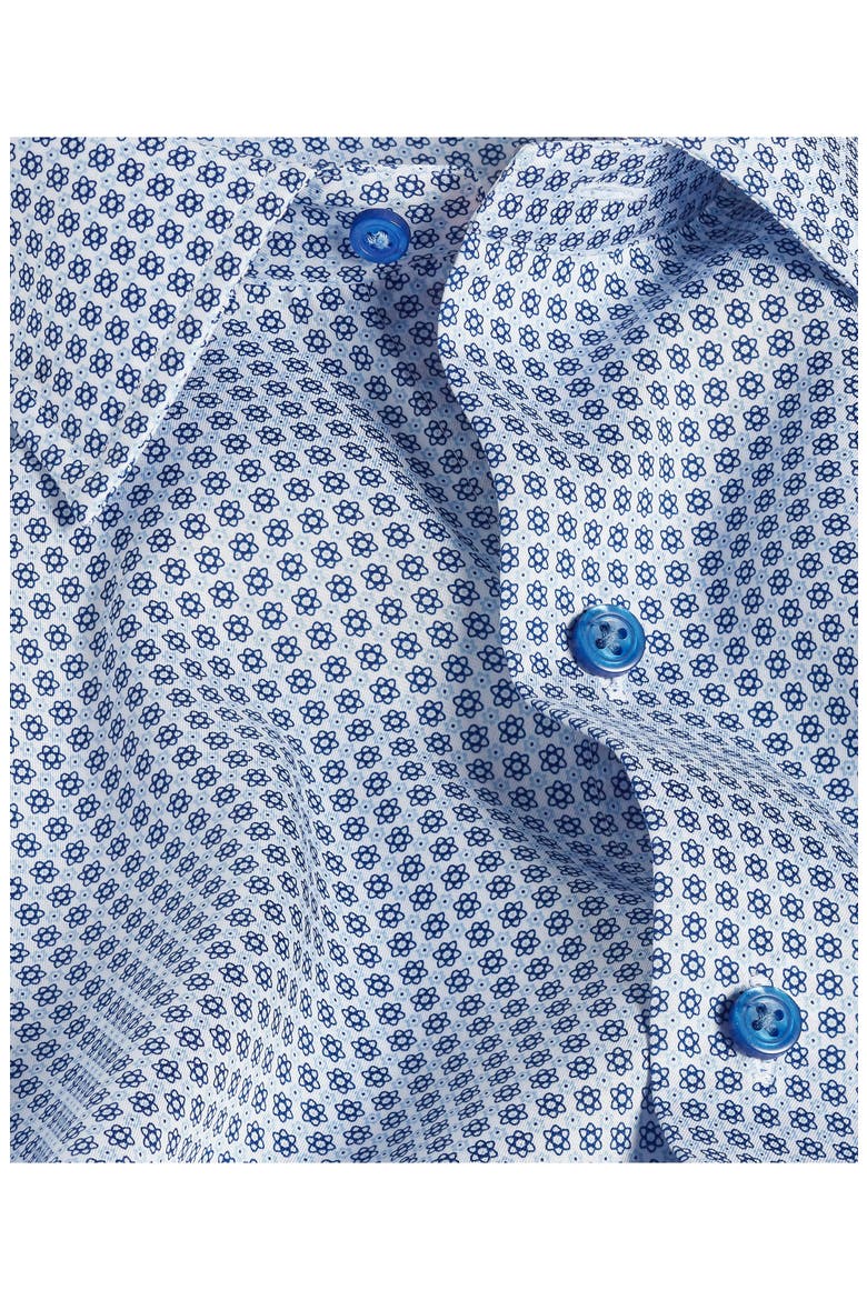 Floral Print Lyocell Short Sleeve Shirt, Alternate, color, WHITE/ NAVY