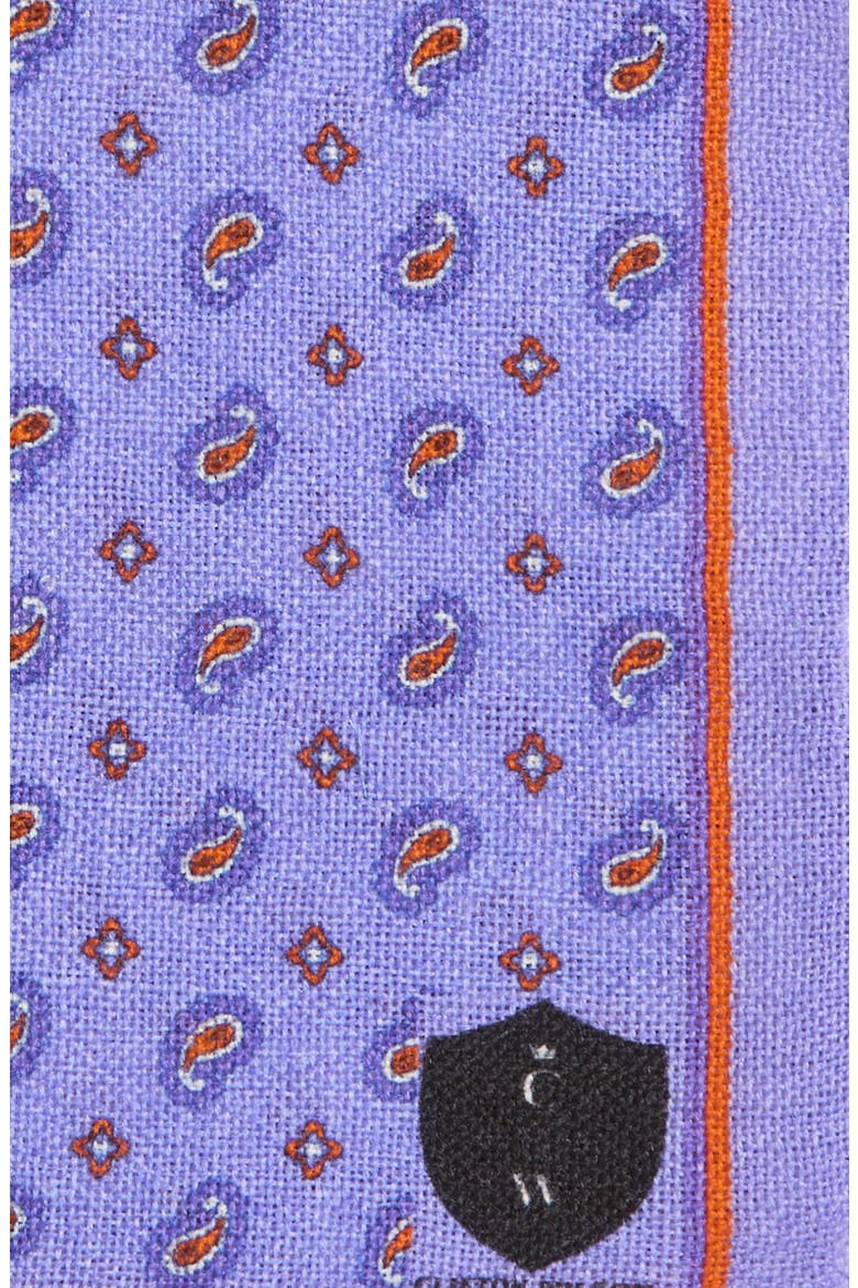 Paisley Wool Pocket Square, Alternate, color, PERIWINKLE