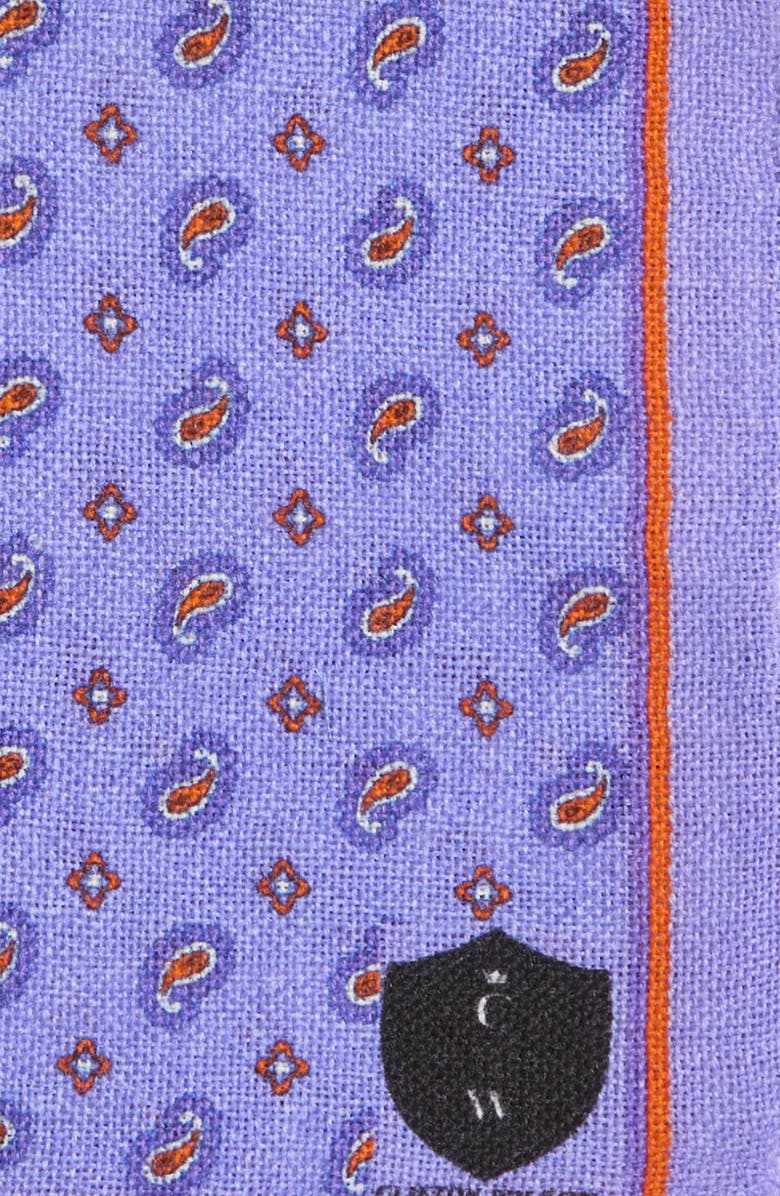 CLIFTON WILSON Paisley Wool Pocket Square, Alternate, color, Periwinkle