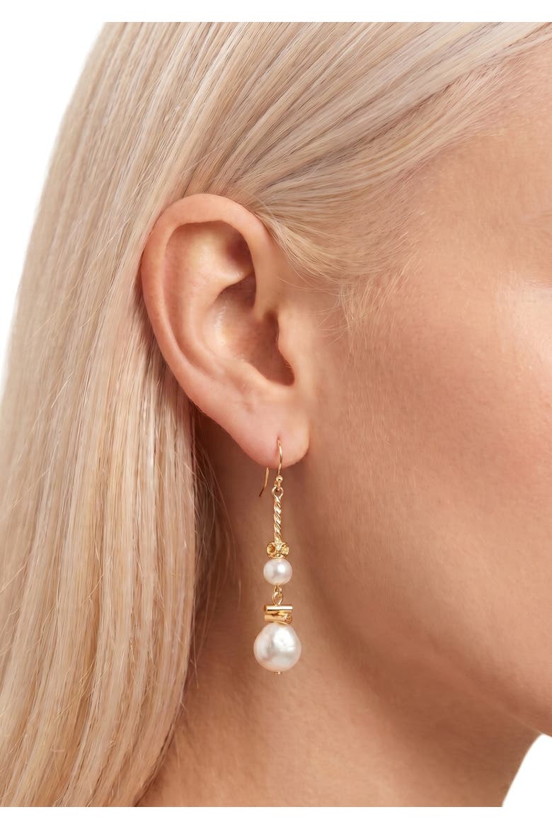 Deepti Pearl Chain Earrings, Alternate, color, Gold