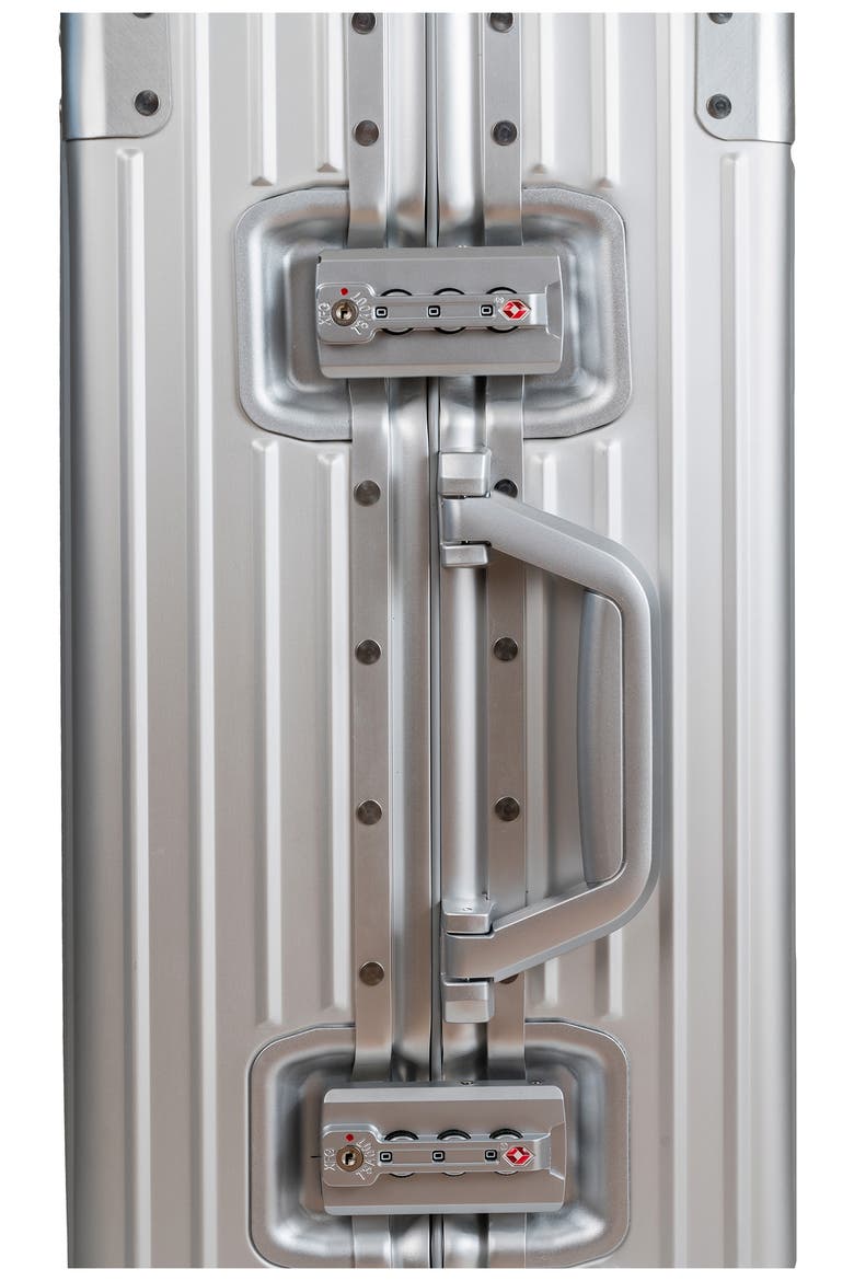 Aluminum Hardside Spinner Suitcase Carry-On, Alternate, color, SILVER