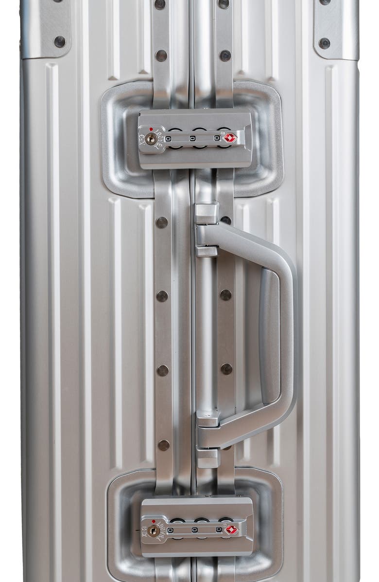 CHAMPS Aluminum Hardside Spinner Suitcase Carry-On, Alternate, color, Silver