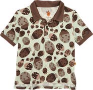 Naseberry Kids' Ladybug Print Organic Cotton Polo