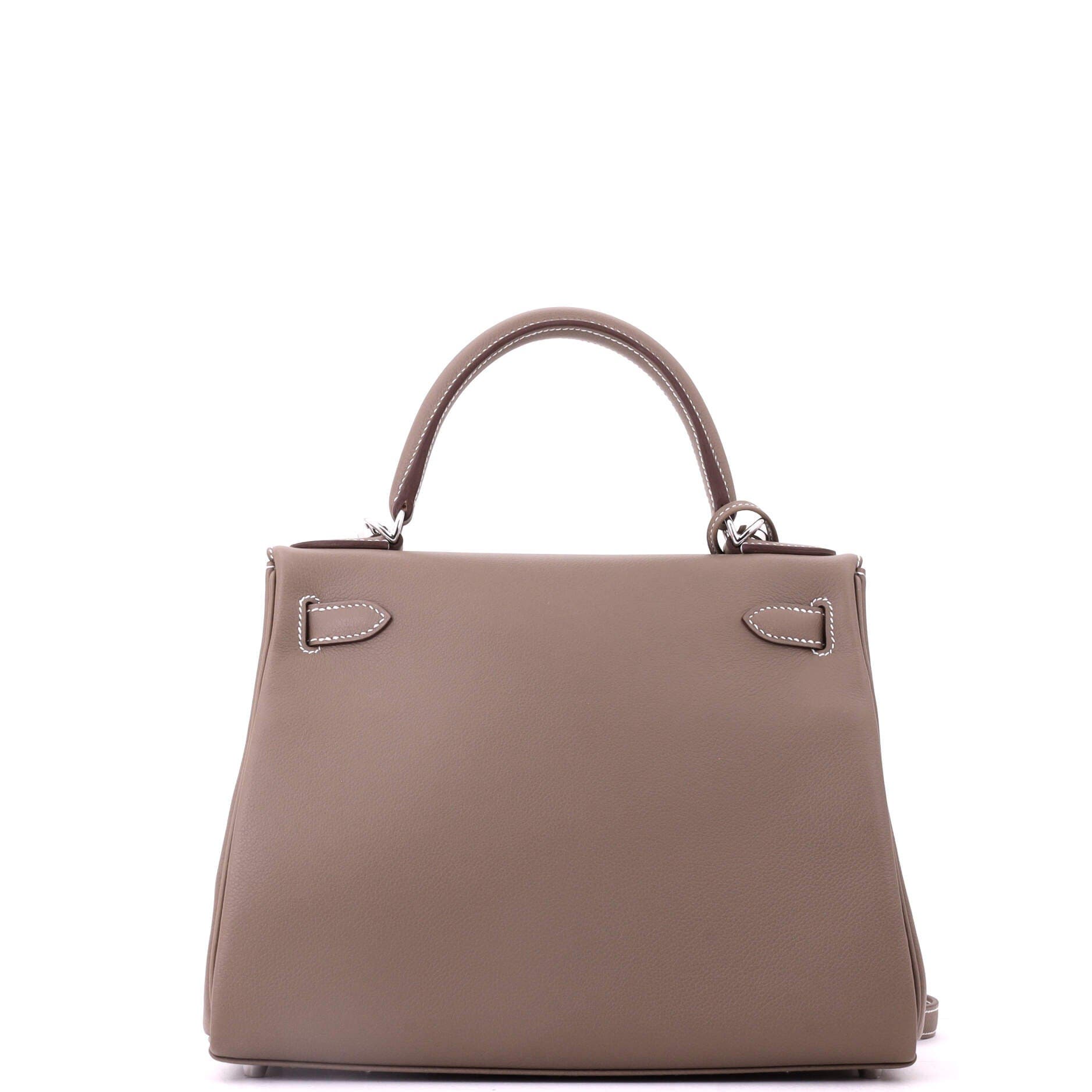 Pre-Owned Hermes Kelly Handbag Grey Evercolor with Palladium Hardware 28, Alternate, color, Etoupe