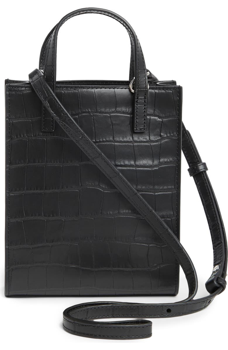 Marc Jacobs Micro Tote Croc Embossed Leather Crossbody Bag, Alternate, color,