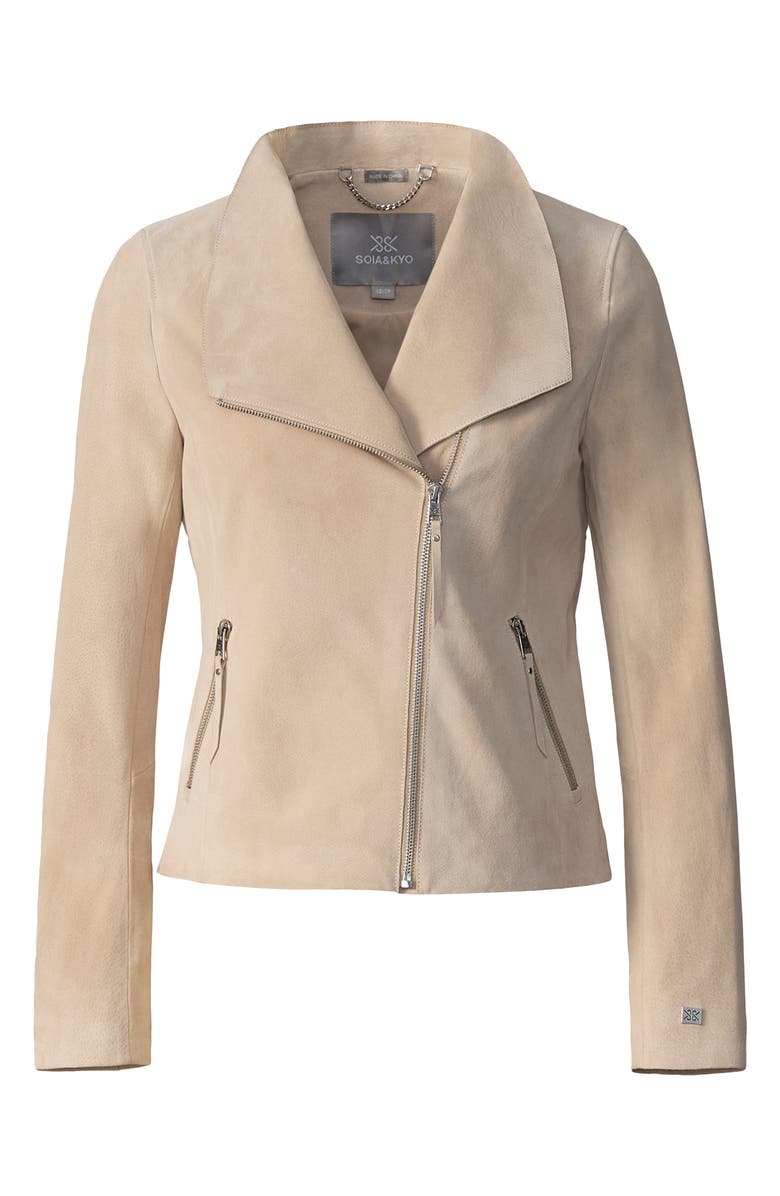 Soia & Kyo Catherine Suede Moto Jacket, Alternate, color, 