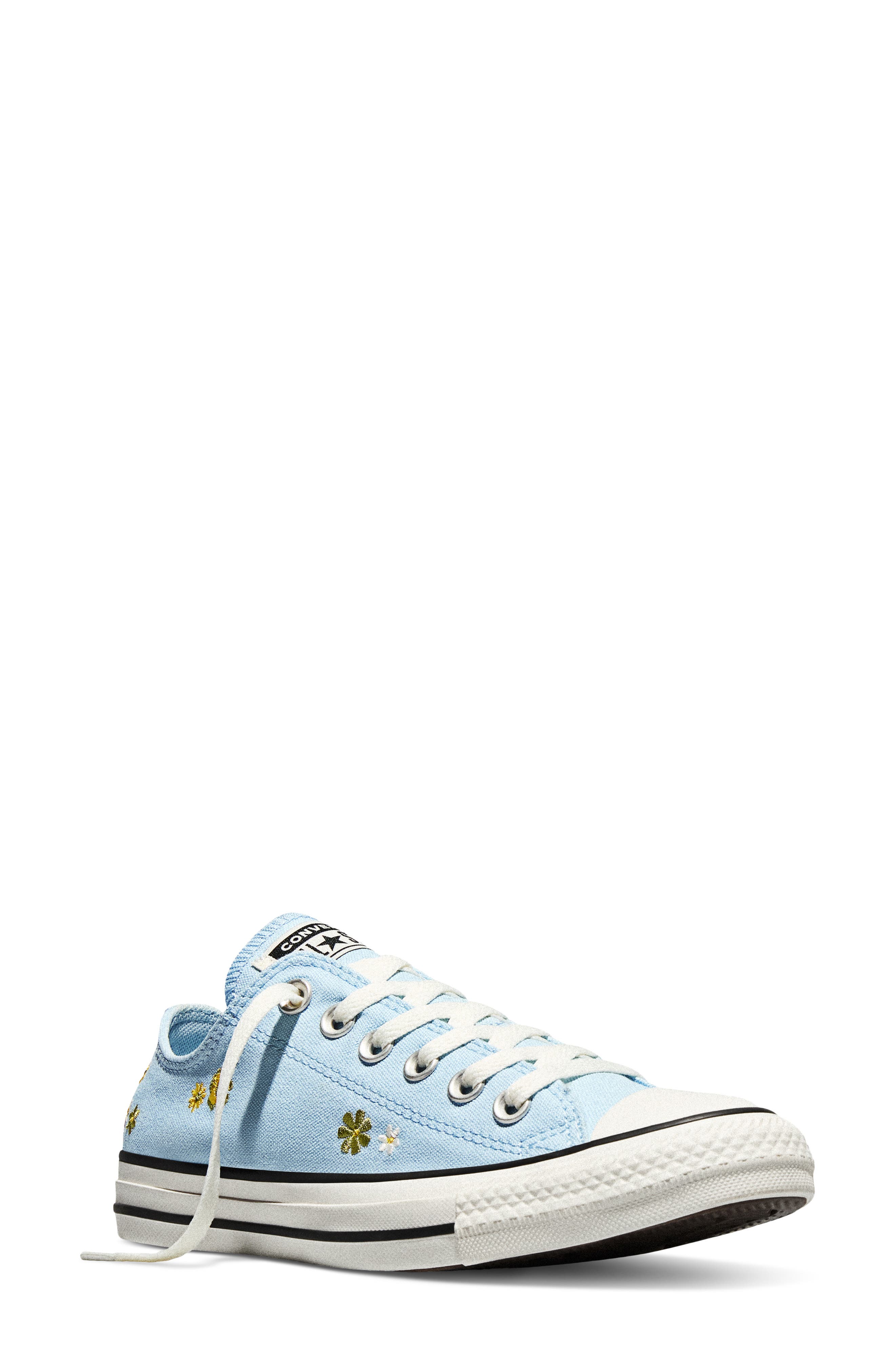 Converse Gender Inclusive Chuck Taylor All Star Floral Embroidered Canvas Low Top Sneaker, Main, color, Clear Skies/ Bright Outlook