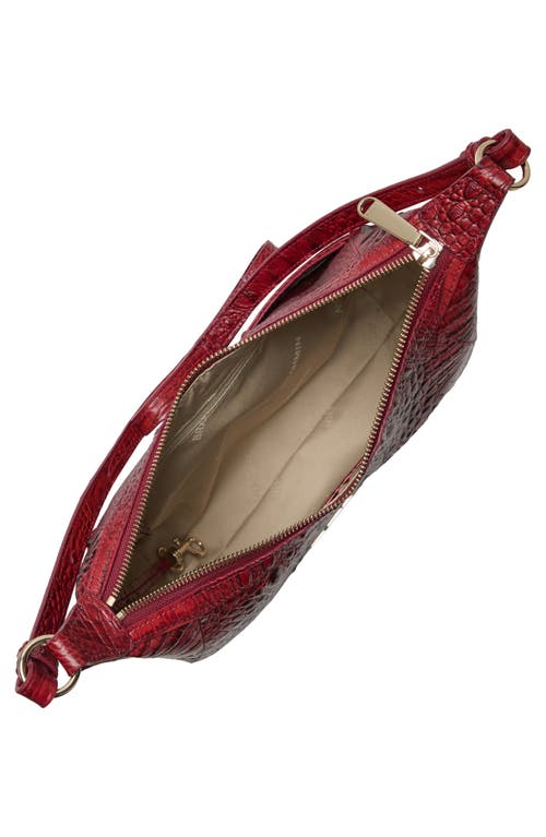 Brahmin Corinne Croc Embossed Leather Crossbody In Red