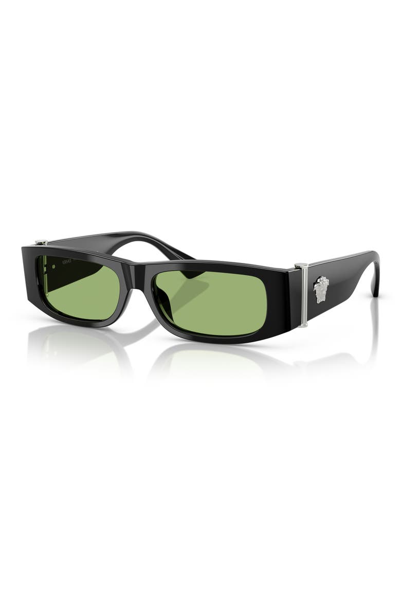 55mm Rectangular Sunglasses, Alternate, color, BLACK