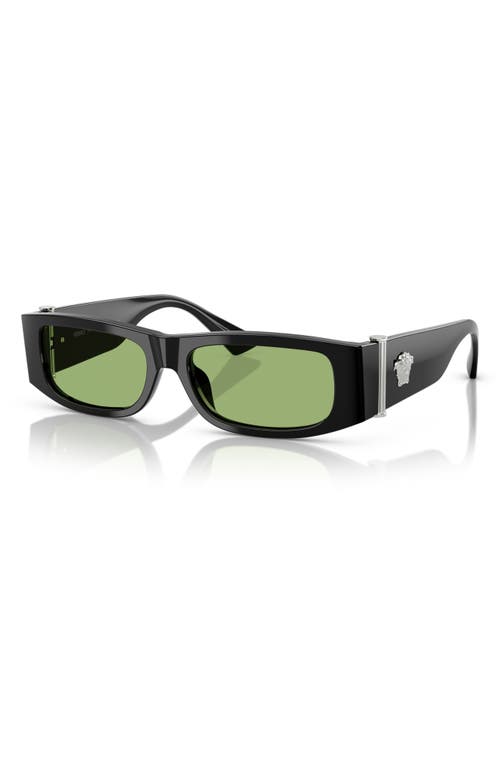 Versace 55mm Rectangular Sunglasses In Black