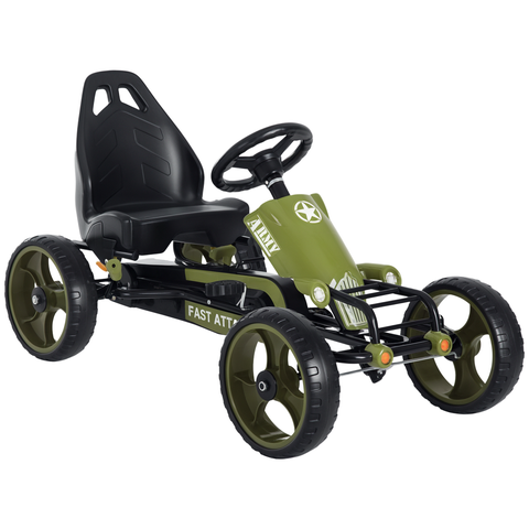 Kids Pedal Go Kart with Adjustable Seat, EVA Wheels