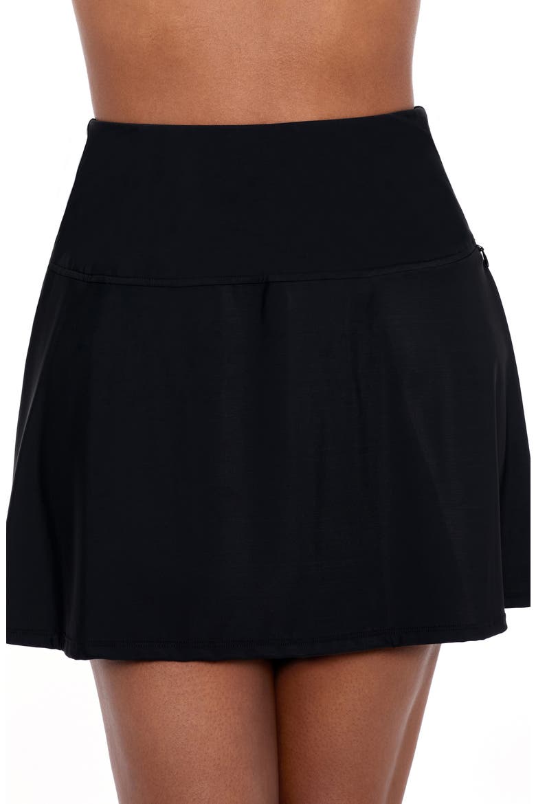Fit & Flare Skirted Bikini Bottoms, Main, color, BLACK