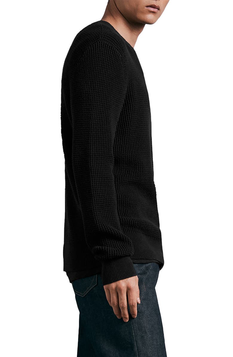 rag & bone ICONS Dexter Waffle Knit Crewneck Cotton Sweater, Alternate, color, 