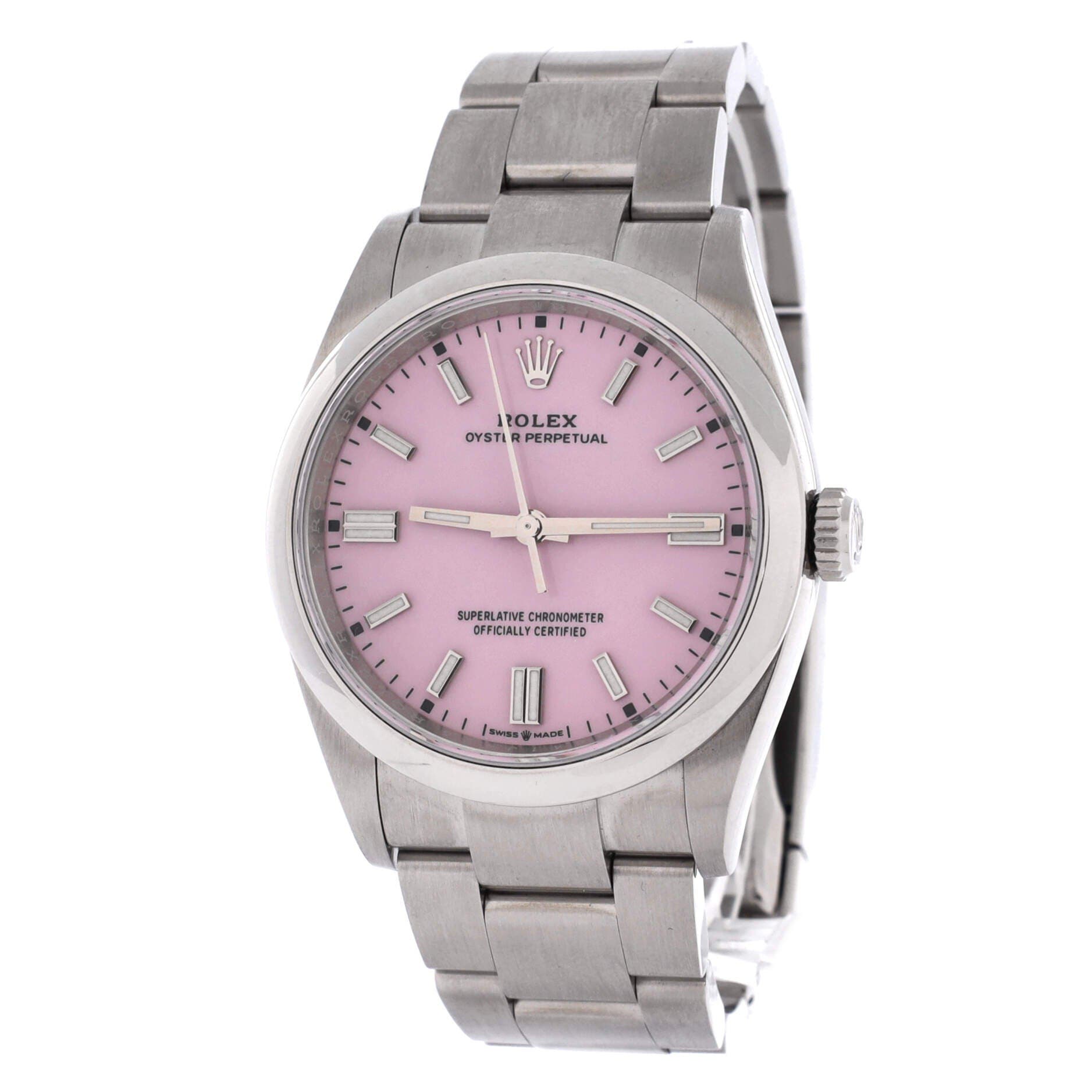 Oyster Perpetual Candy Pink Automatic Watch Stainless Steel 36, Alternate, color, Metallic Silver