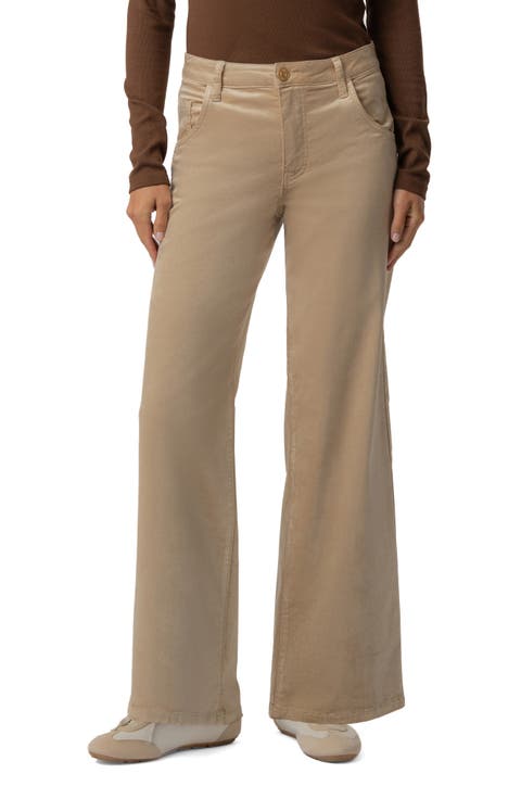 Jean High Waist Wide Leg Velvet Pants