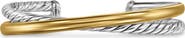 David Yurman Crossover Two-Row Cuff Bracelet in Sterling Silver with 14K Yellow Gold, 11mm