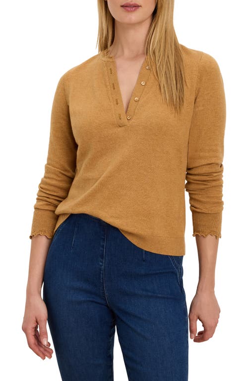 Nic + Zoe Nic+zoe Henley Ruffle Sweater In Orange
