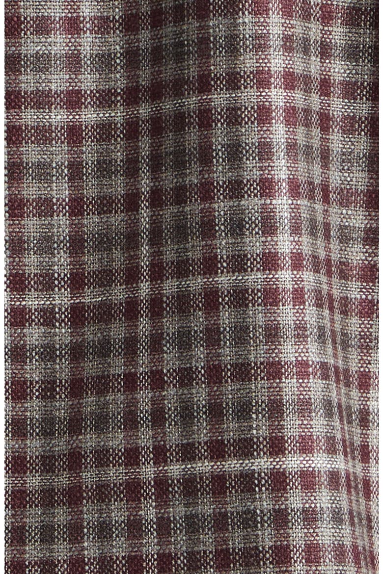 Damier Check Wool & Silk Overshirt, Alternate, color, BRUNO 400