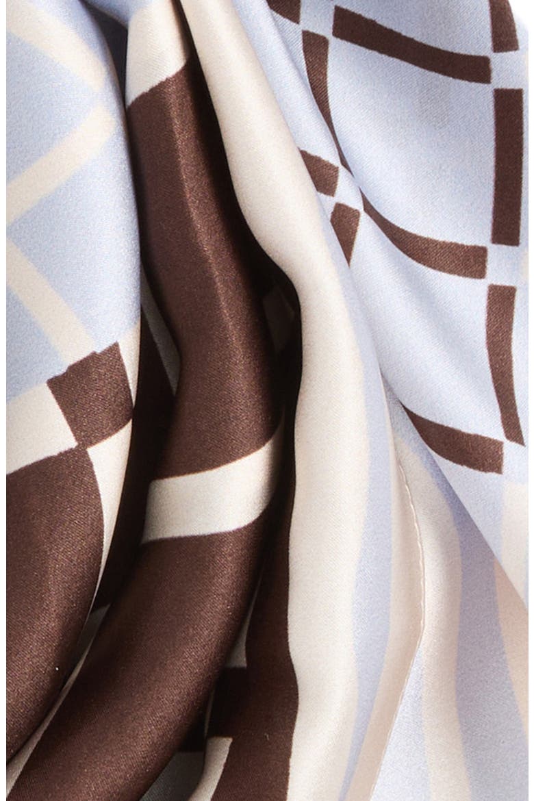 Pop Geo Silk Scarf, Alternate, color, MOCHG