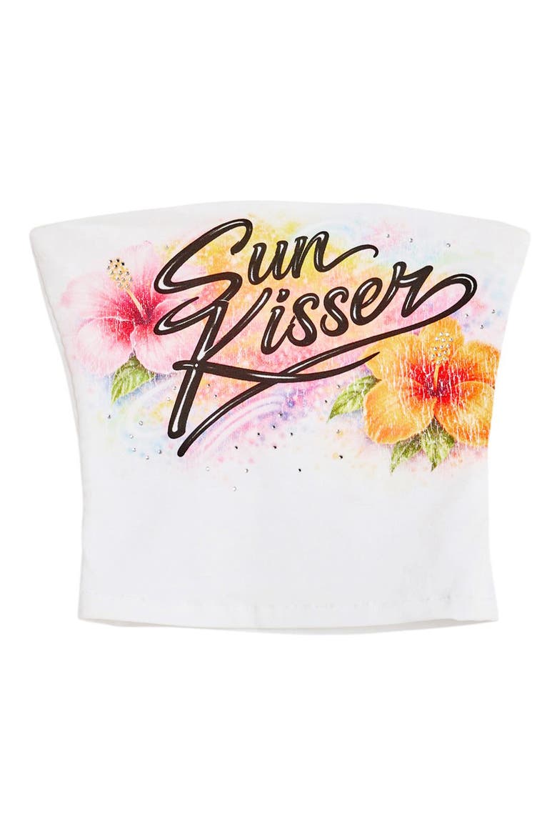 Graphic Tube Top, Alternate, color, WHITE