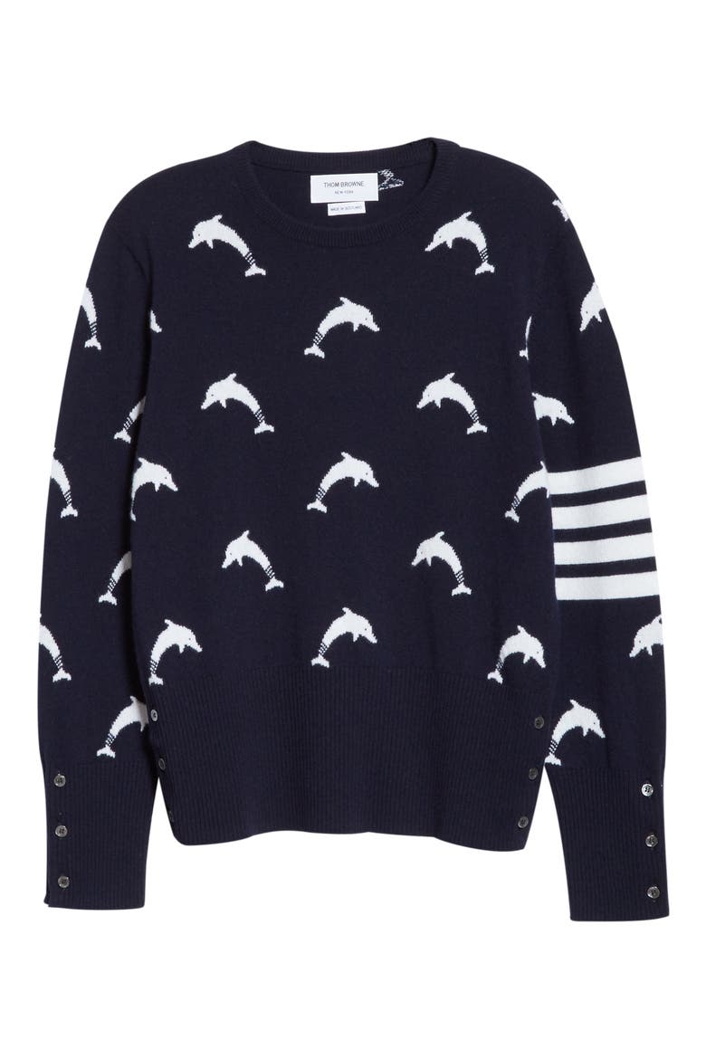 Dolphin Cashmere Sweater, Alternate, color, NAVY