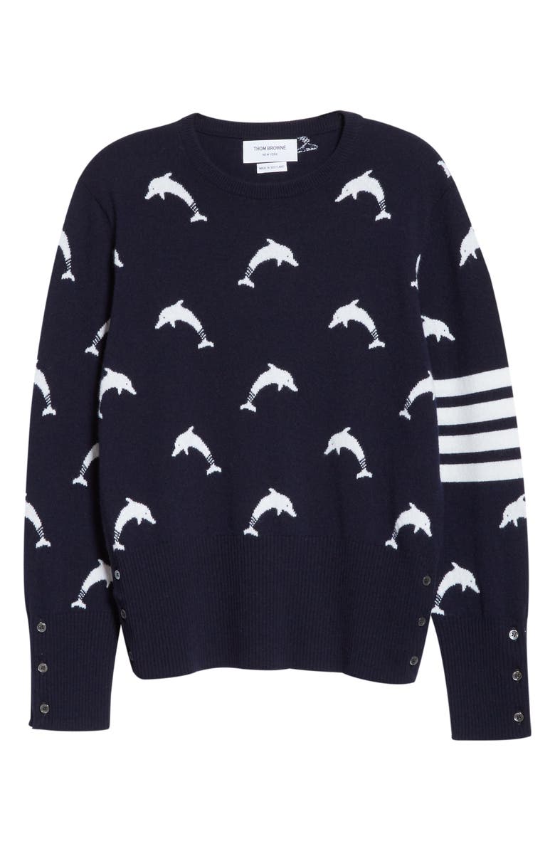 Thom Browne Dolphin Cashmere Sweater, Alternate, color,