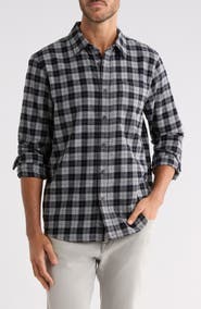 14th & Union Plaid Flannel Button-Up Shirt