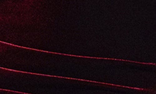 Xscape Evenings Side Ruched One-shoulder Long Sleeve Velvet Column Gown In Burgundy