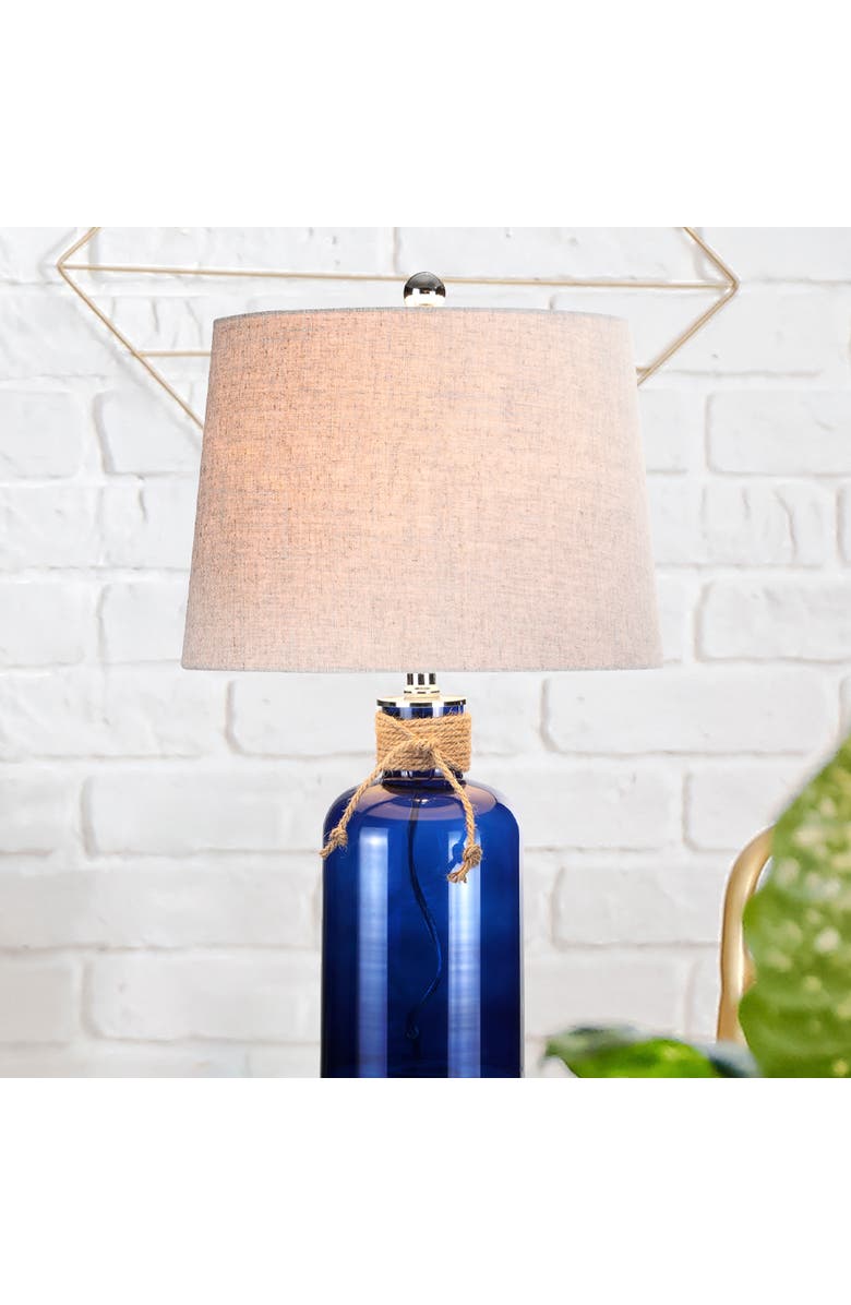 JONATHAN Y Azure Glass Bottle LED Table Lamp, Alternate, color,