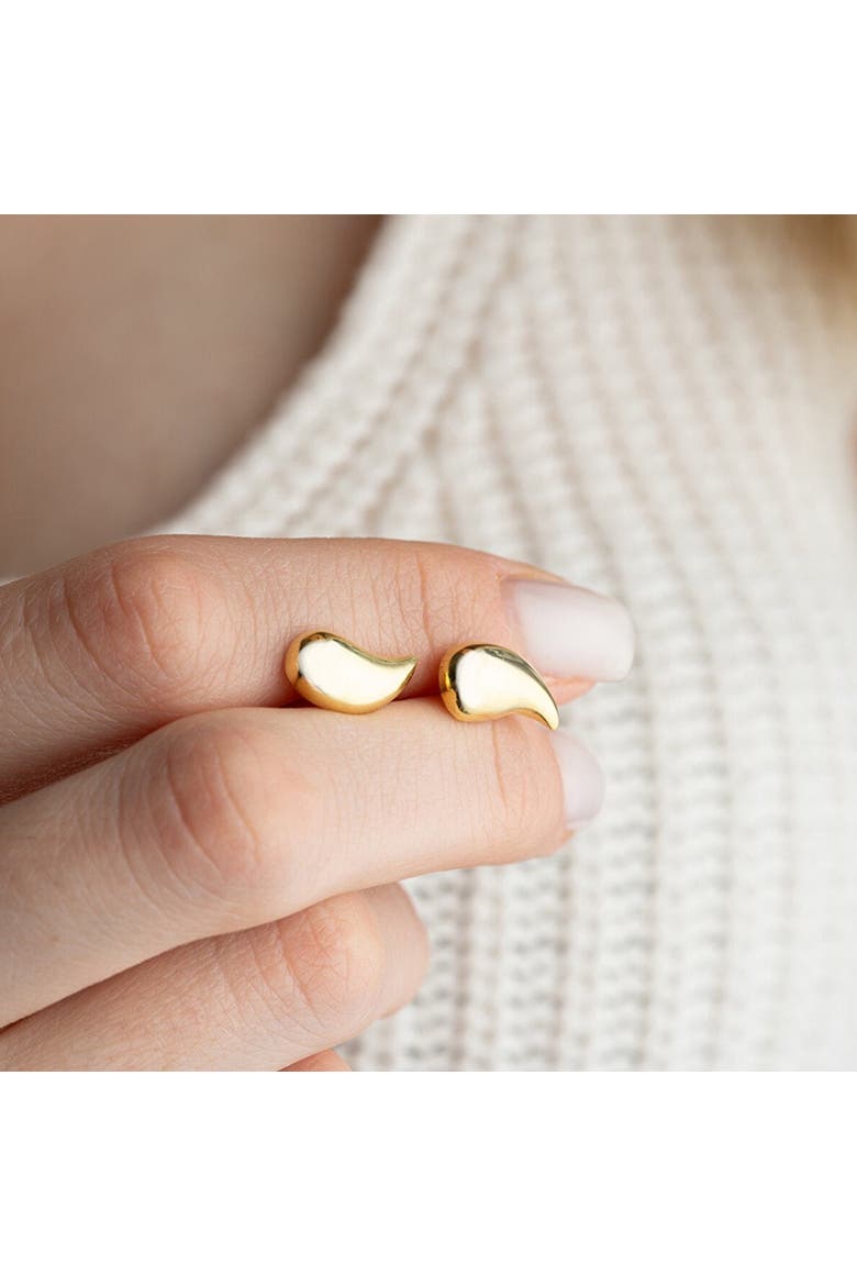 Pear Teardrop Earrings in Sterling Silver, Alternate, color, Gold
