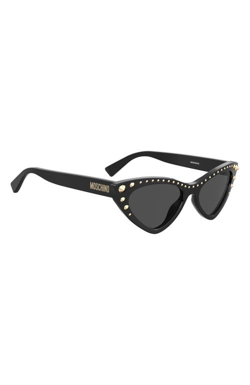 Moschino 53mm Studded Cat Eye Sunglasses In Black