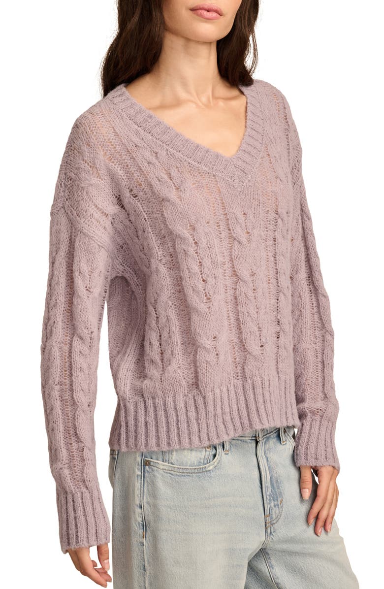 Lucky Brand Open Cable Stitch Sweater, Alternate, color, 