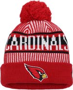 New Era Youth New Era Cardinal Arizona Cardinals Striped  Cuffed Knit Hat with Pom