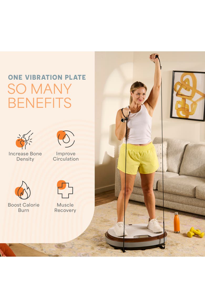 4D Vibration Plate with Heated Ottoman Quiet Full Body Workout Machine, Alternate, color, Grey