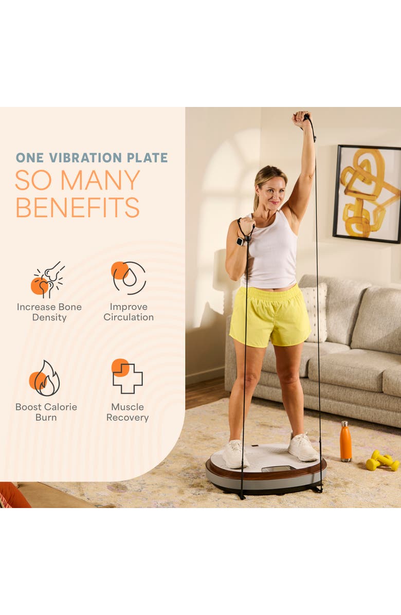 Lifepro 4D Vibration Plate with Heated Ottoman Quiet Full Body Workout Machine, Alternate, color, Grey