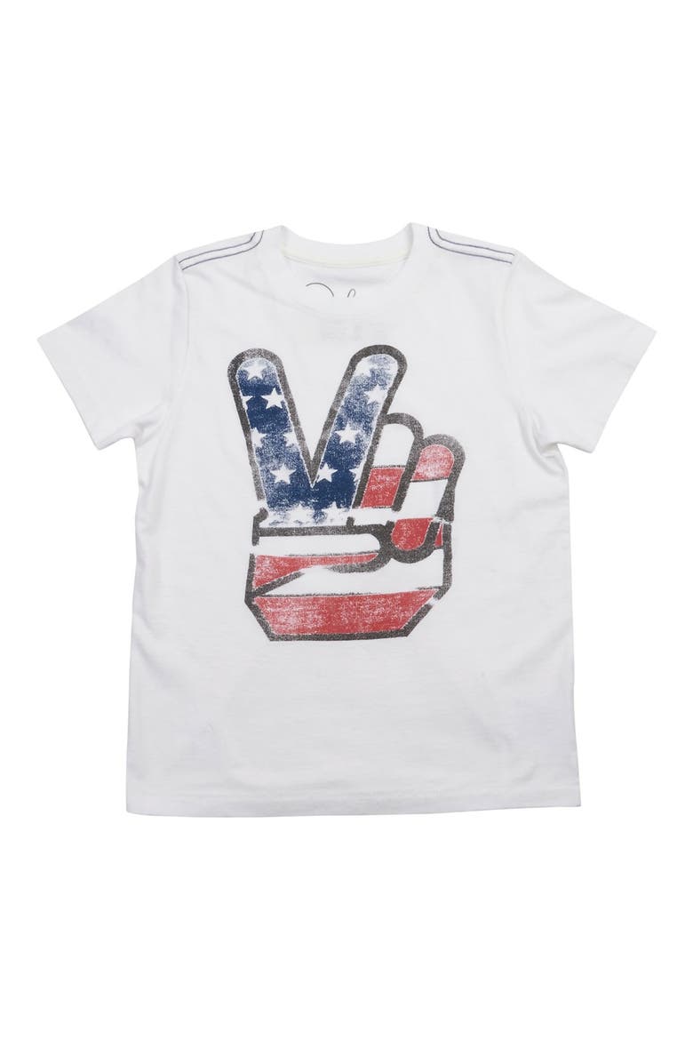 Peek 'Peace' Graphic T-Shirt, Main, color, WHITE